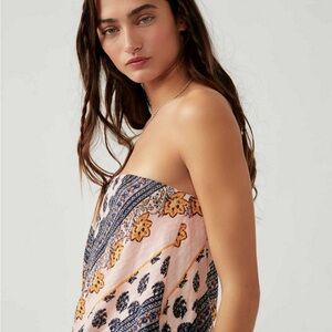 FP Movement by Free People Pink and Blue Crop Top